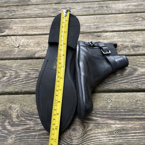 Franco Sarto Black Leather Chelsea Style Ankle Boots with Buckle - Picture 7 of 9